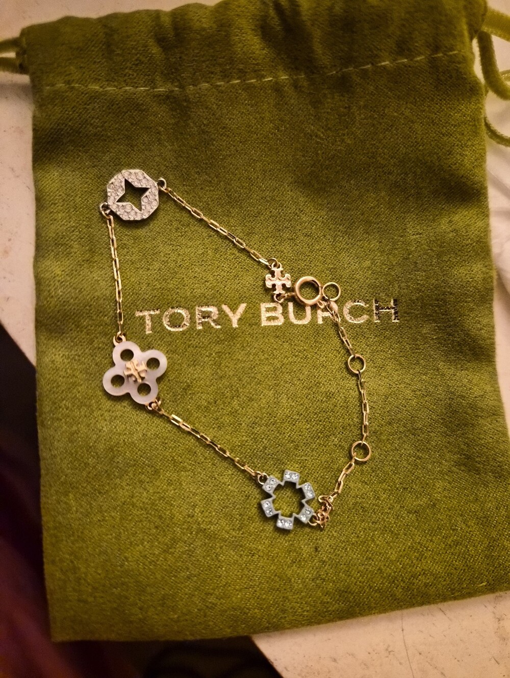 Tory Burch Gold Floral Motif Necklace - Gold